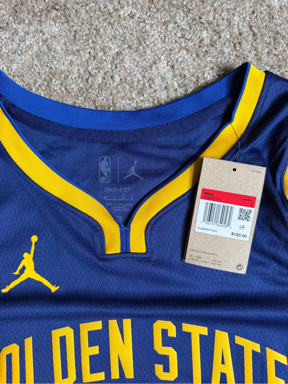 Jordan Men’s Golden State Warriors Stephen Curry #30 Swingman Statement Jersey - Picture 2 of 4
